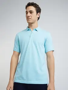 Park Avenue Men Solid Polo Collar Slim Fit T-shirt