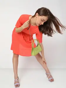 Vero Moda Keyhole Neck Waist Tie-Ups A-Line Dress