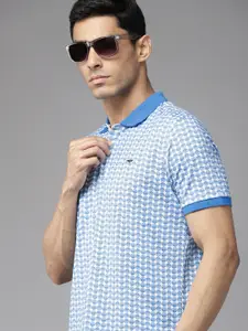 Park Avenue Men Geometric Print Polo Collar Slim Fit T-shirt
