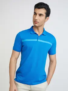 Park Avenue Striped Polo Collar Slim Fit T-shirt