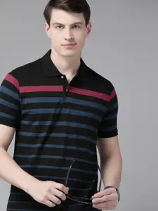 Park Avenue Striped Polo Collar Slim Fit T-shirt