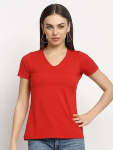 Rute Women V-Neck Cotton T-shirt