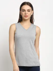 Rute Women V-Neck Sleeveless Pure Cotton T-shirt