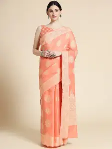 VISHNU WEAVES Ethinc Motif Woven Design Chikankari Pure Cotton Saree