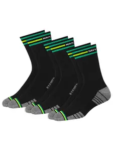 NAVYSPORT Men Pack Of 3 Patterned Cotton Calf-Length Socks