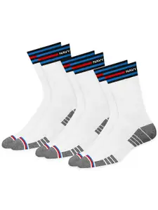 NAVYSPORT Men Pack Of 3 Patterned Cotton Calf-Length Socks