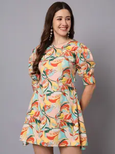 The Dry State Tropical Printed A-Line Mini Dress