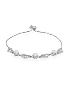 ahilya Women Sterling Silver Silver-Plated Charm Bracelet