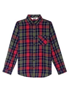 Cantabil Boys Tartan Checks Checked Cotton Casual Shirt