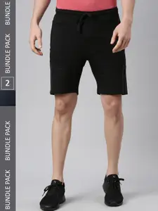 Force NXT Men Pack of 2 Mid-Rise Cotton Sports Shorts