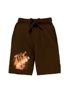KiddoPanti Boys Mid-Rise Printed Cotton Shorts