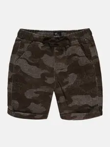 KiddoPanti Boys Camouflage Printed Regular Fit Cotton Shorts