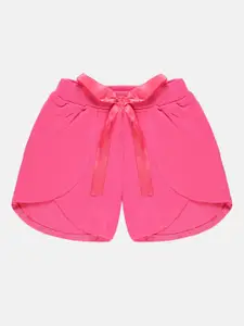 KiddoPanti Girls Tulip Hem Pure Cotton Shorts