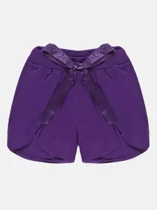 KiddoPanti Girls Over Lap Pure Cotton Shorts