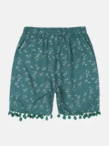 KiddoPanti Girls Conversational Printed Shorts
