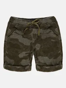 KiddoPanti Boys Camouflage Printed Pure Cotton Roll Up Shorts