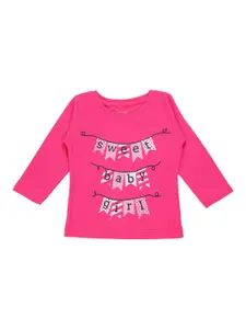Bodycare Kids Infants Girls Typography Printed Long Sleeve Cotton T-shirt