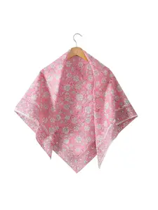 HANDICRAFT PALACE Floral Printed Cotton Square Scarf