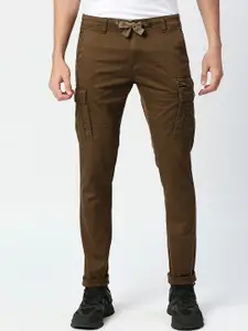 beevee Men Relaxed Straight Fit Easy Wash Cargos Trousers
