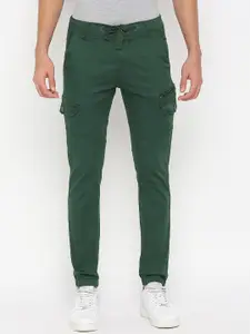 beevee Men Relaxed Tapered Fit Easy Wash Cargos Trousers