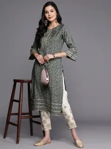 Libas Bandhani Printed Bell Sleeves Gotta Patti Kurta