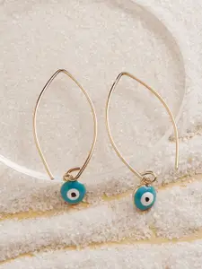AMI Gold-Plated Contemporary Evil Eye Hoop Earrings
