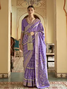 elora Geometric Printed Zari Patola Saree