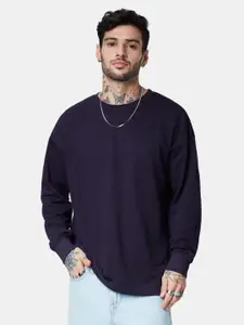 The Souled Store Round Neck Drop Shoulder Sleeves Pure Cotton Oversized T-Shirt