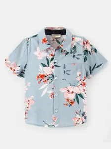 CrayonFlakes Boys Floral Printed Cotton Casual Shirt