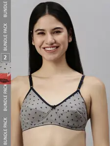 Kryptic Pack of 2 Printed Pure Cotton Everyday Bra
