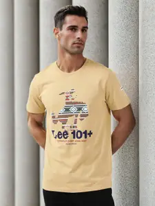Lee Typography Printed Round Neck Cotton T-shirt