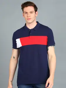 Urbano Fashion Colourblocked Polo Collar Cotton T-shirt