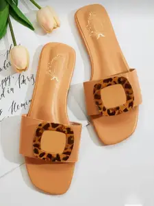 Shoetopia Embellished Open Toe Flats