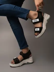 Shoetopia Printed Open Toe Wedge Heels