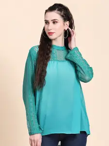 Rediscover Fashion Georgette Schiffli Top