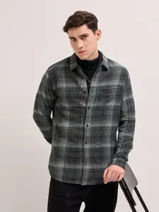 THE BEAR HOUSE Slim Fit Tartan Checks Pure Cotton Casual Shirt