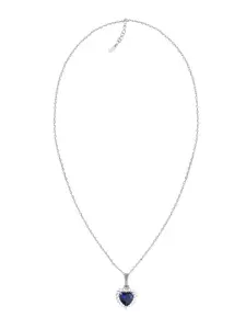 GIVA 925 Sterling Silver Rhodium-Plated CZ Studded Pendant With Chain