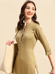 Sangria Yoke Design Mirror Work Kurta