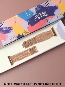 HAUTE SAUCE by  Campus Sutra Women  Rose Gold-Plated Embellished Apple Watch Strap