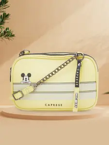 Caprese Disney inspired beige graphic printed Mickey Mouse collection Sling Medium Handbag
