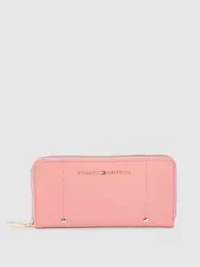 Tommy Hilfiger Women Pink Leather Two Fold Wallet