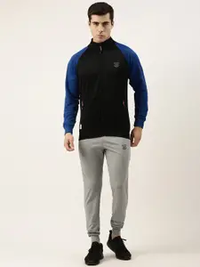 Sports52 wear Men Colourblocked Track Jacket With Joggers Training Tracksuit