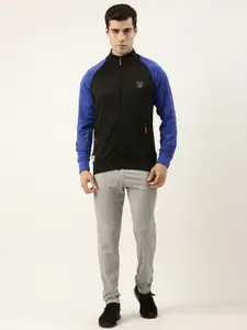 Sports52 wear Men Colourblocked Track Jacket With Joggers Training Tracksuit
