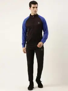 Sports52 wear Men Colourblocked Track Jacket With Joggers Training Tracksuit