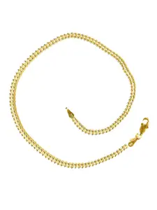 ahilya 92.5 Sterling Silver Gold-Plated Beaded Detail Anklet