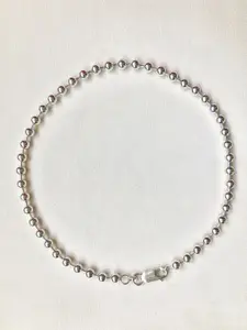 ahilya 925 Sterling Silver Silver-Plated Ball Payal Anklet