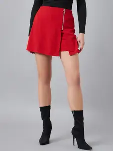 RARE Women Red High-Rise Shorts