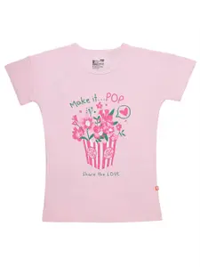 PROTEENS Girls Floral Printed Cotton T-shirt