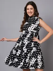 The Dry State Polka Dots Printed Fit and Flare Dress