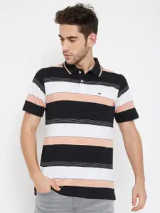 NEVA Striped Polo Collar Short Sleeve T-shirt